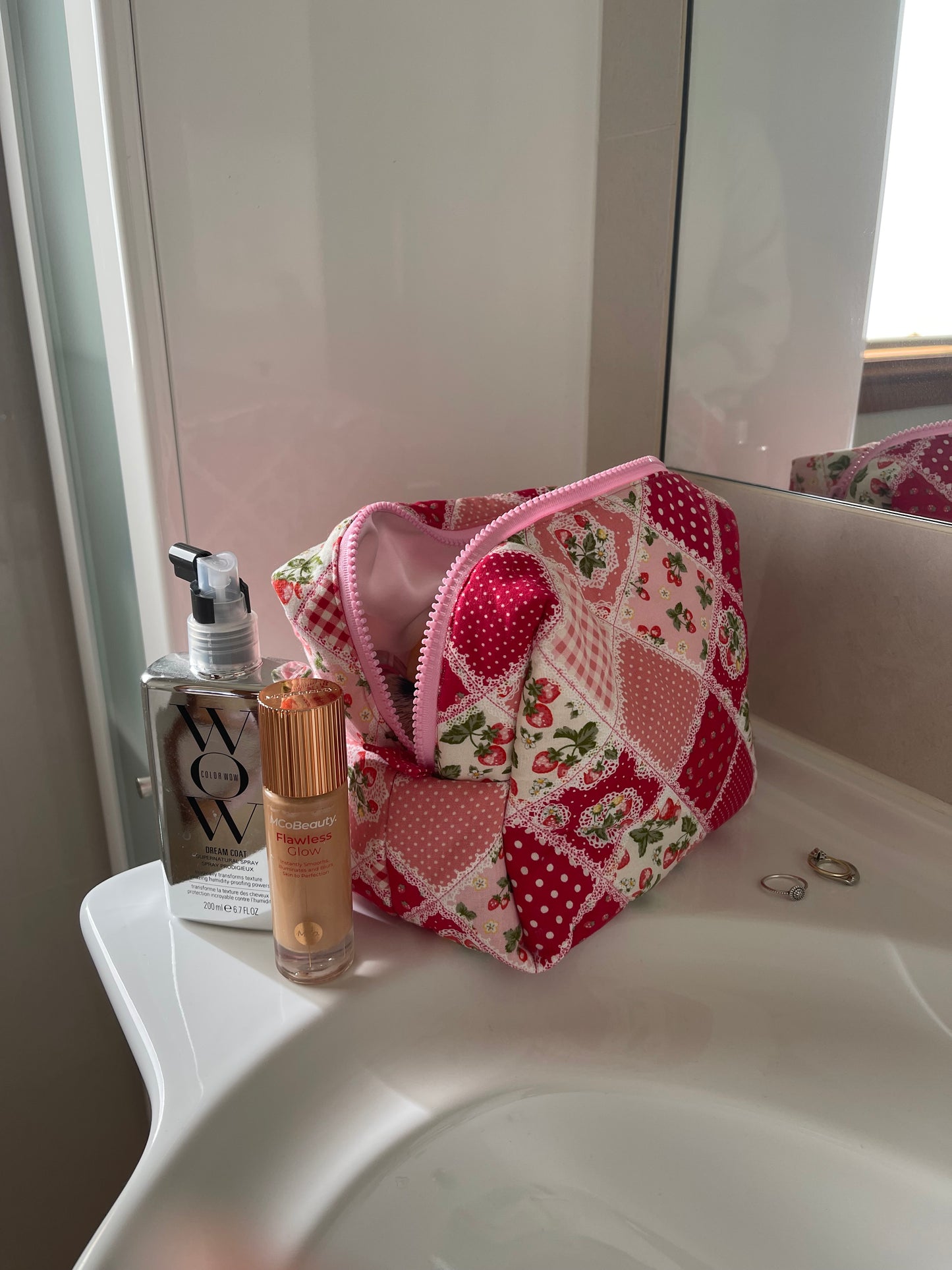 Strawberry Patch Large Boxy Toiletry Bag (limited)